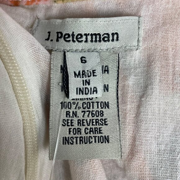 J. Peterman Gauzy Floral Midi Skirt Sz 6 Tiger Lily Cotton Spring Easter - FLAW! - Picture 6 of 9